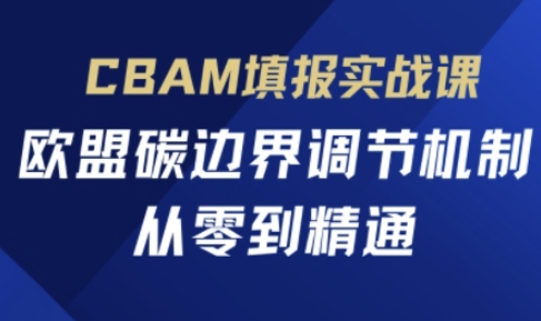 CBAM填报实战课，欧盟碳边界调节机制，从零到精通-掘金阁