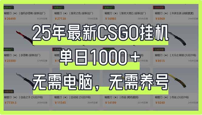 （14178期）25年最新CSGO挂机系统，单日1000+，无需电脑，无需养号，0基础可上手-掘金阁