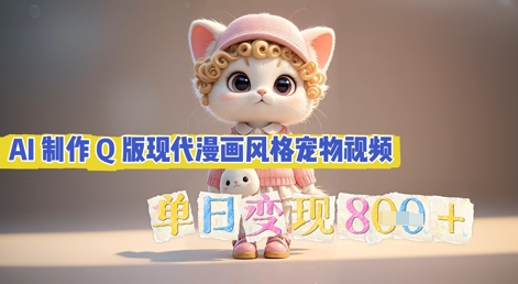AI制作Q版现代漫画风格宠物视频，单日变现几张-掘金阁