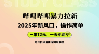 哔哩哔哩暴力拉新：2025年新风口，一单12元，一天数张(附开白渠道和保姆级教程)-掘金阁